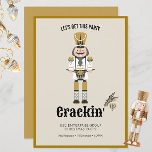 Festive Nutcracker Elegant Neutral Christmas Party Invitation