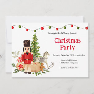 Festive Nutcracker Holiday Christmas Party Invitation