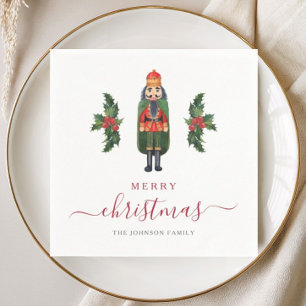Festive Nutcracker Merry Christmas Napkins