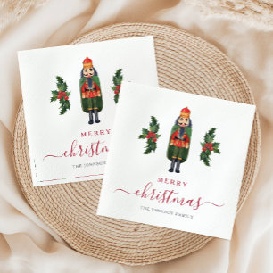Festive Nutcracker Merry Christmas Napkins