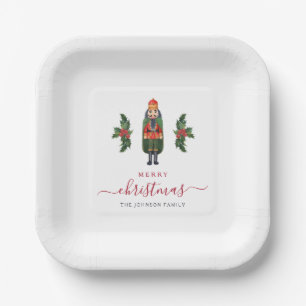 Festive Nutcracker Merry Christmas Paper Plates