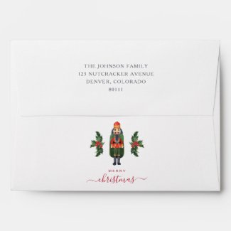 Festive Nutcracker Merry Christmas Return Address