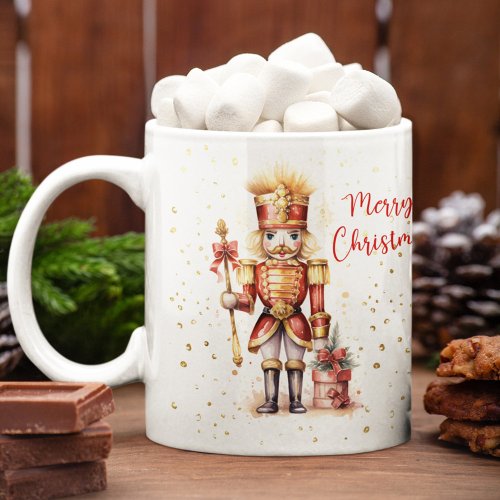 Festive Nutcracker Merry Christmas Two_Tone Coffee Mug