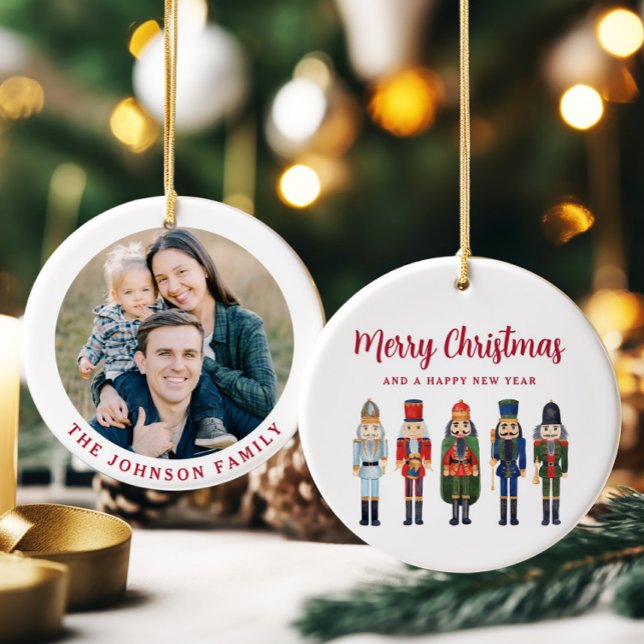 Festive Nutcracker Photo Christmas Ceramic Ornament (Festive Nutcracker Photo Christmas Ceramic Ornament)