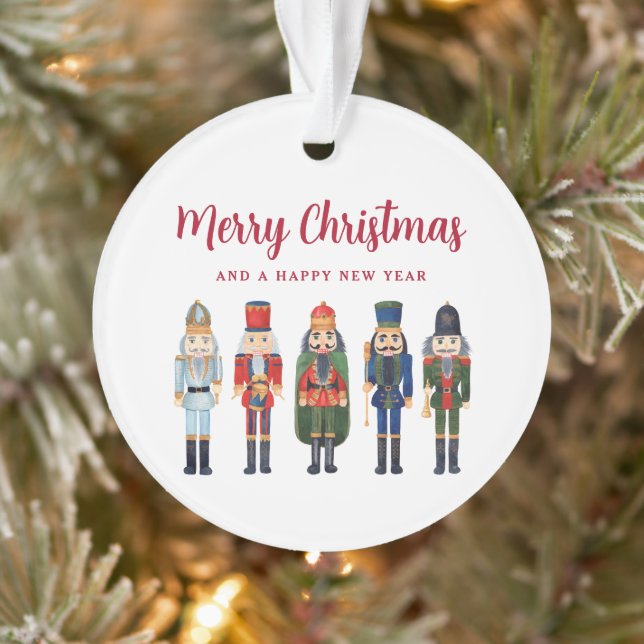 Festive Nutcracker Photo Christmas Ornament (Tree)