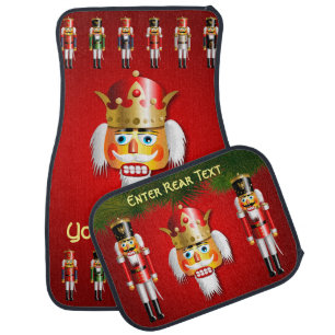 Festive Nutty Nutcracker Cartoons Car Mat