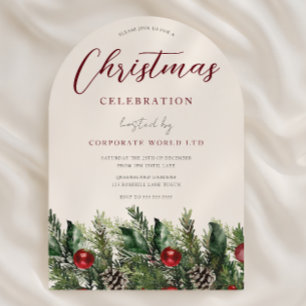 Festive Office Corporate Christmas Party  Invitation