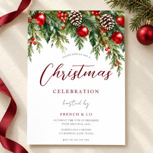 Festive Office Corporate Christmas Party Invitation