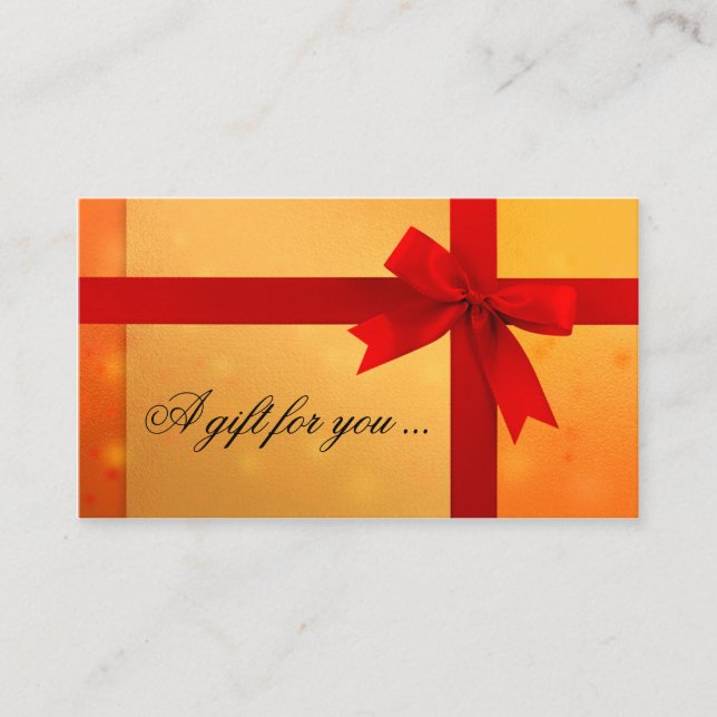 Festive Orange Gold Bow Gift Certificate Template (Front)