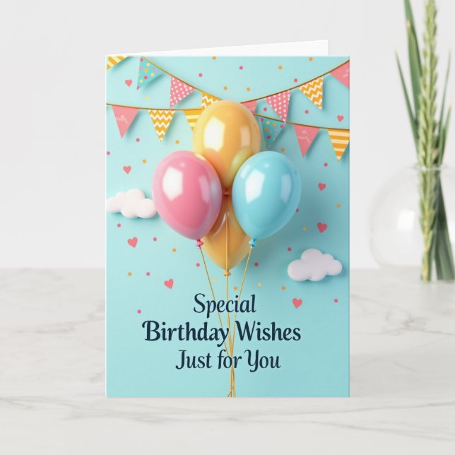 Festive Orbs Birthday Card (Front)