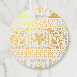 Festive Original Classic Christmas Holiday Foil Favor Tags