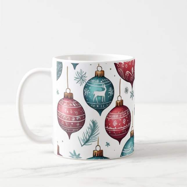 Festive ornament pattern coffee mug (Left)