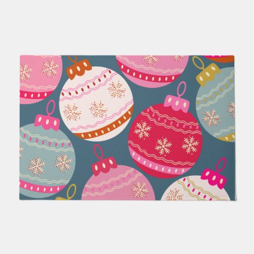 Festive Ornaments Christmas Doormat