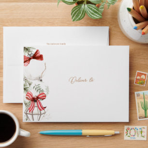 Festive Ornaments Coordinating Holiday Envelope