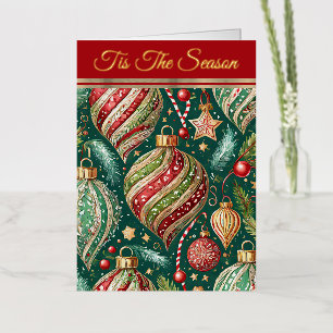 Festive Ornaments Foil Greeting Card