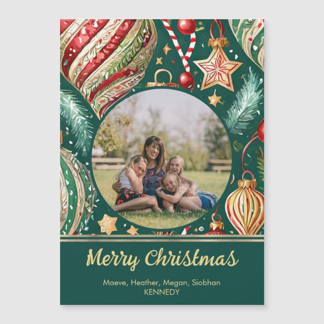 Festive Ornaments Photo Magnet (Front)