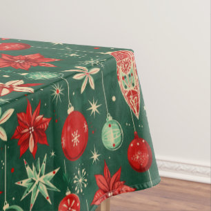 Festive Ornaments Seamless Pattern Tablecloth