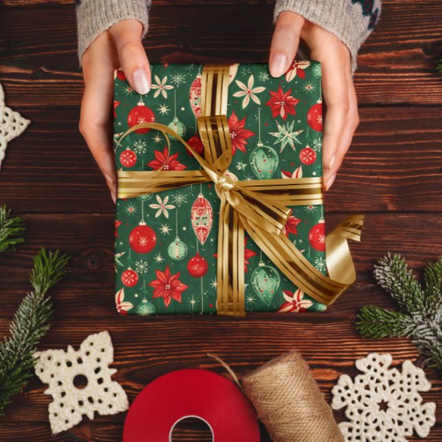 Festive Ornaments Seamless Pattern Wrapping Paper (Creator Uploaded)