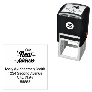 Festive Our New Address Moving Announcement Self-inking Stamp