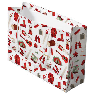 Festive Outdoor Adventure with Camping Gear Large Gift Bag