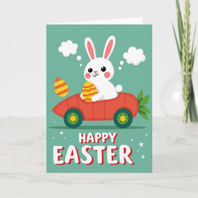 Festive Oval Pattern Easter Card (Front)