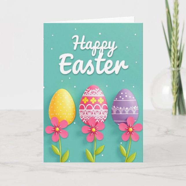 Festive Ovoid Floral Greeting Card (Front)