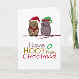 Festive Owls, Christmas Greeting Card