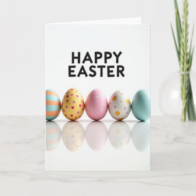 Festive Painted Eggs Greeting Card (Front)