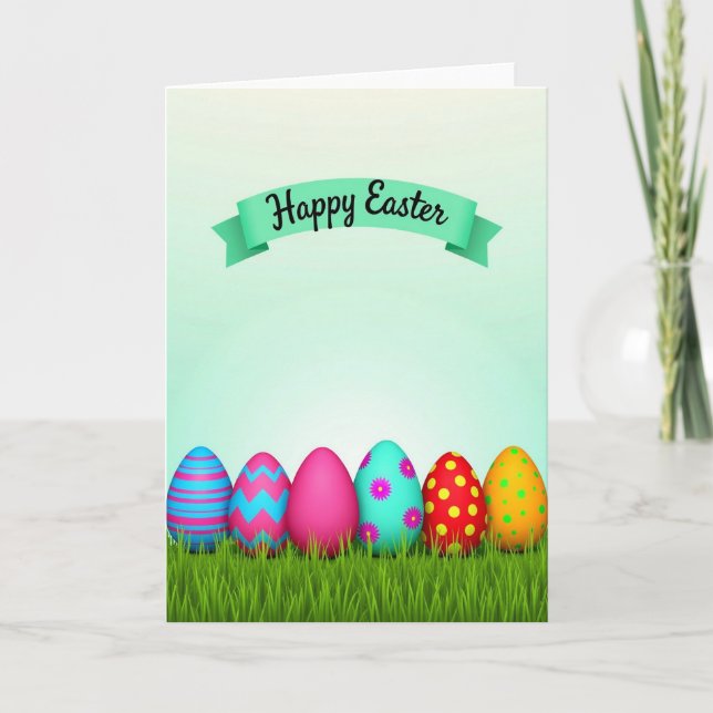 Festive Painted Spring Shapes Card (Front)