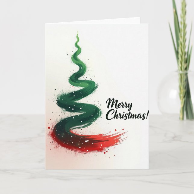 Festive Painterly Swirl Card (Front)