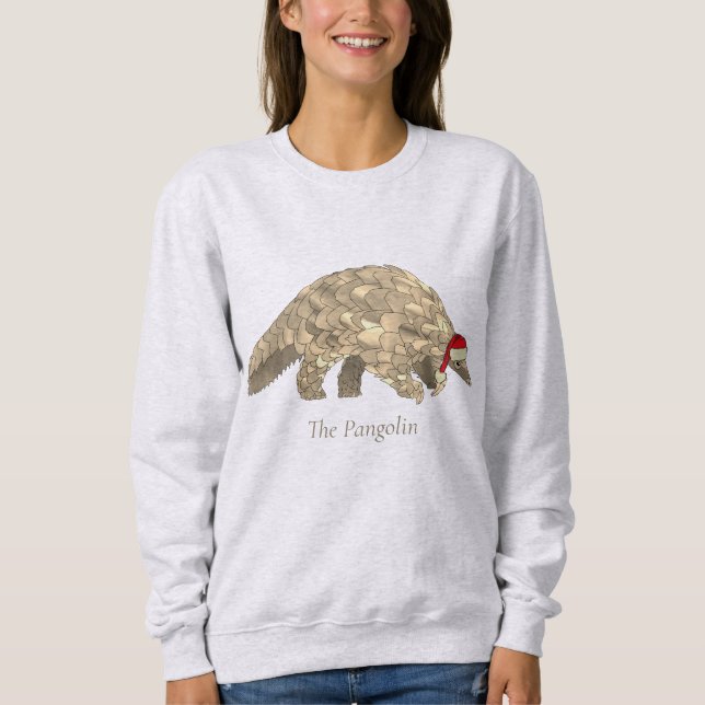 Festive Pangolin Endangered Animal Rights Activism Sweatshirt (Front)