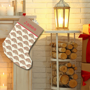 Festive Pangolin Endangered Species Animal Name Small Christmas Stocking