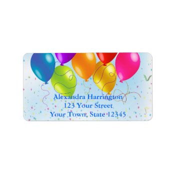 Festive Party Balloons  Confetti Label by StarStock at Zazzle