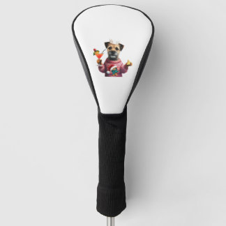 Festive Party Border Terrier   Golf Head Cover