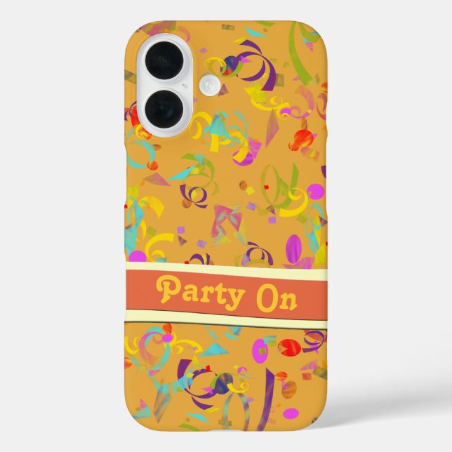 Festive Party CelebrationConfetti Toss Over Orange Case-Mate iPhone Case (Back)
