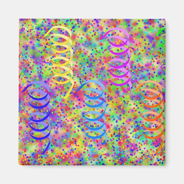 Festive Party Confetti Pattern Magnet (Front)