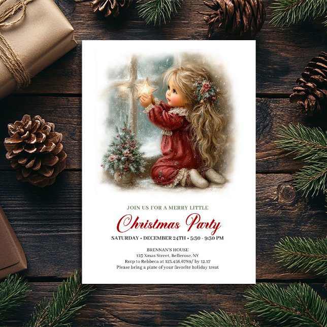 Festive Party Invitation Classic Winter Scene Art (Festive Party Invitation Classic Winter Scene Art)