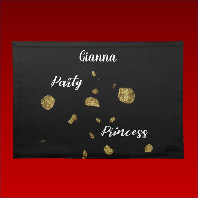 Festive Party Princess Black and Gold Cloth Placemat (Creator Uploaded)