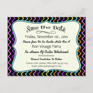 Festive Party, Reunion or Event Save the Date Announcement Postcard
