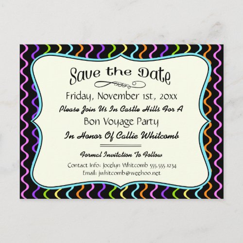 Festive Party Reunion or Event Save the Date Announcement Postcard