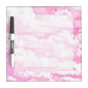 Festive Pastel Pink happy Clouds Dry-Erase Board