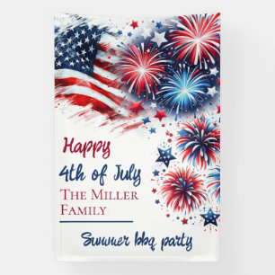 Festive Patriotic BBQ Celebration Design Banner