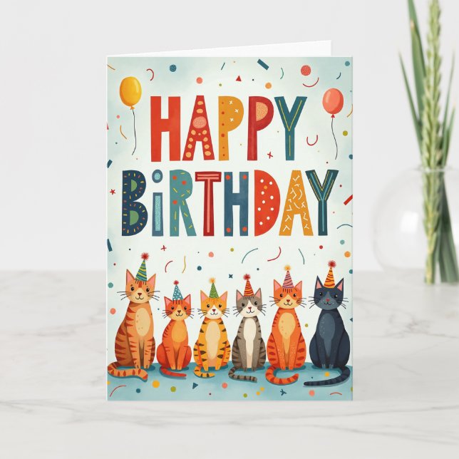 Festive Pattern Birthday Card (Front)