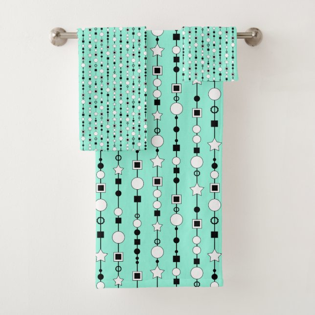 Festive pattern with string beads and jewelry star bath towel set (Insitu)
