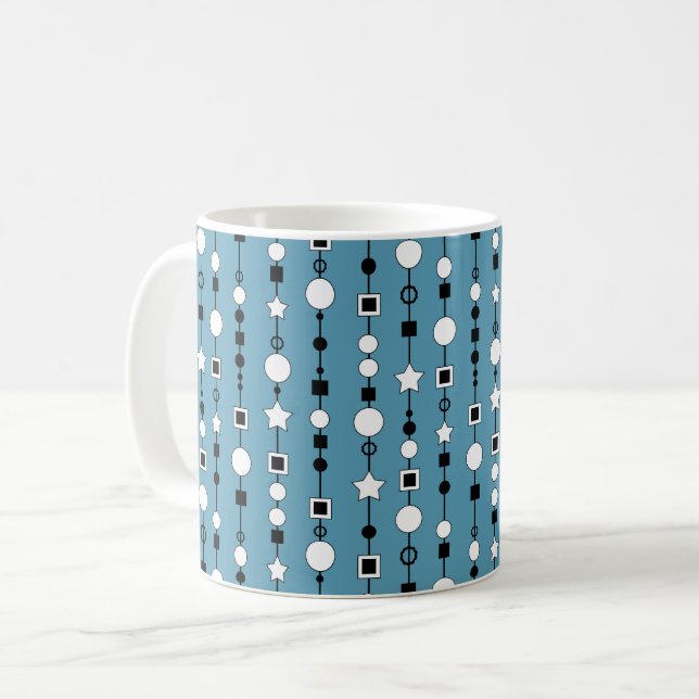 Festive pattern with string beads and jewelry star coffee mug (Front Left)
