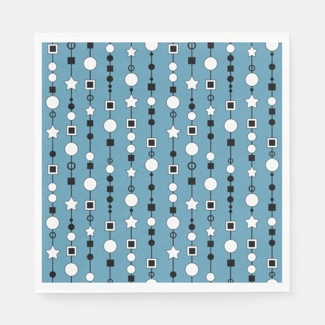 Festive pattern with string beads and jewelry star napkins (Front)