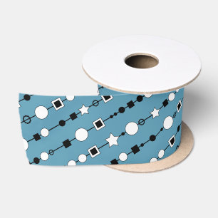 Festive pattern with string beads and jewelry star satin ribbon
