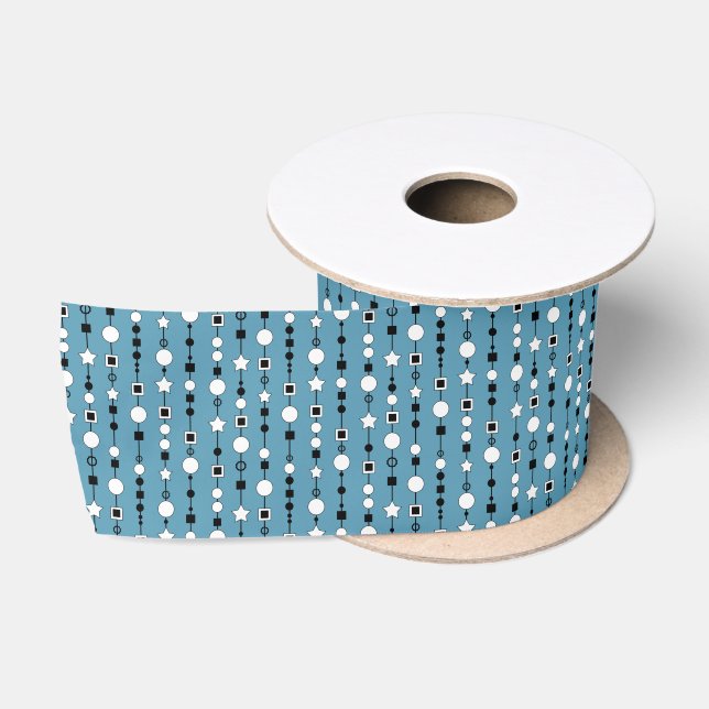 Festive pattern with string beads and jewelry star satin ribbon (Spool)