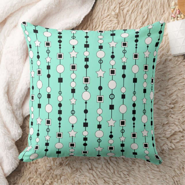 Festive pattern with string beads and jewelry star throw pillow (Blanket)
