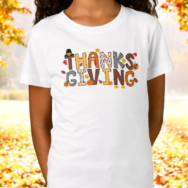 Festive Patterned Thanksgiving Elements T-Shirt (Creator Uploaded)